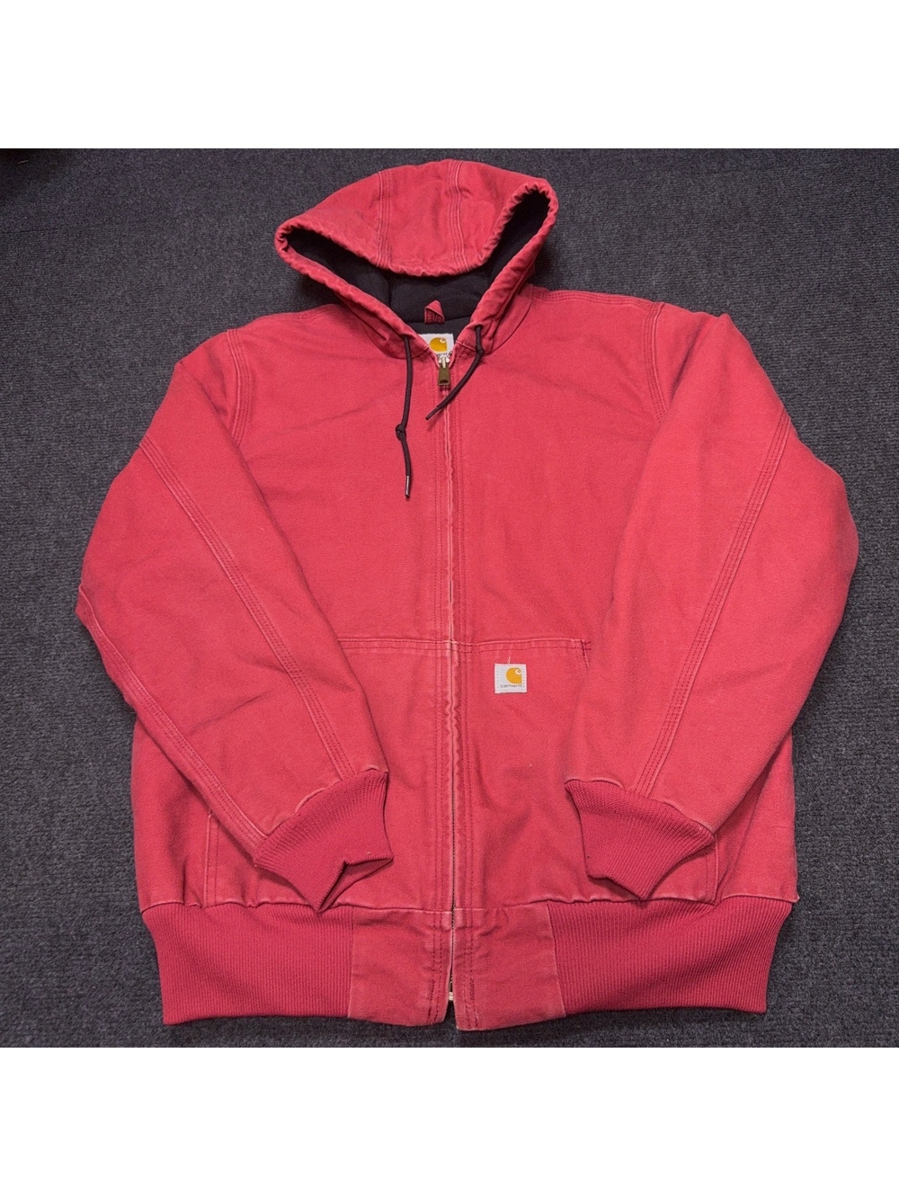 Carhartt Women's Utility Jacket Medium Red Hooded Zip
